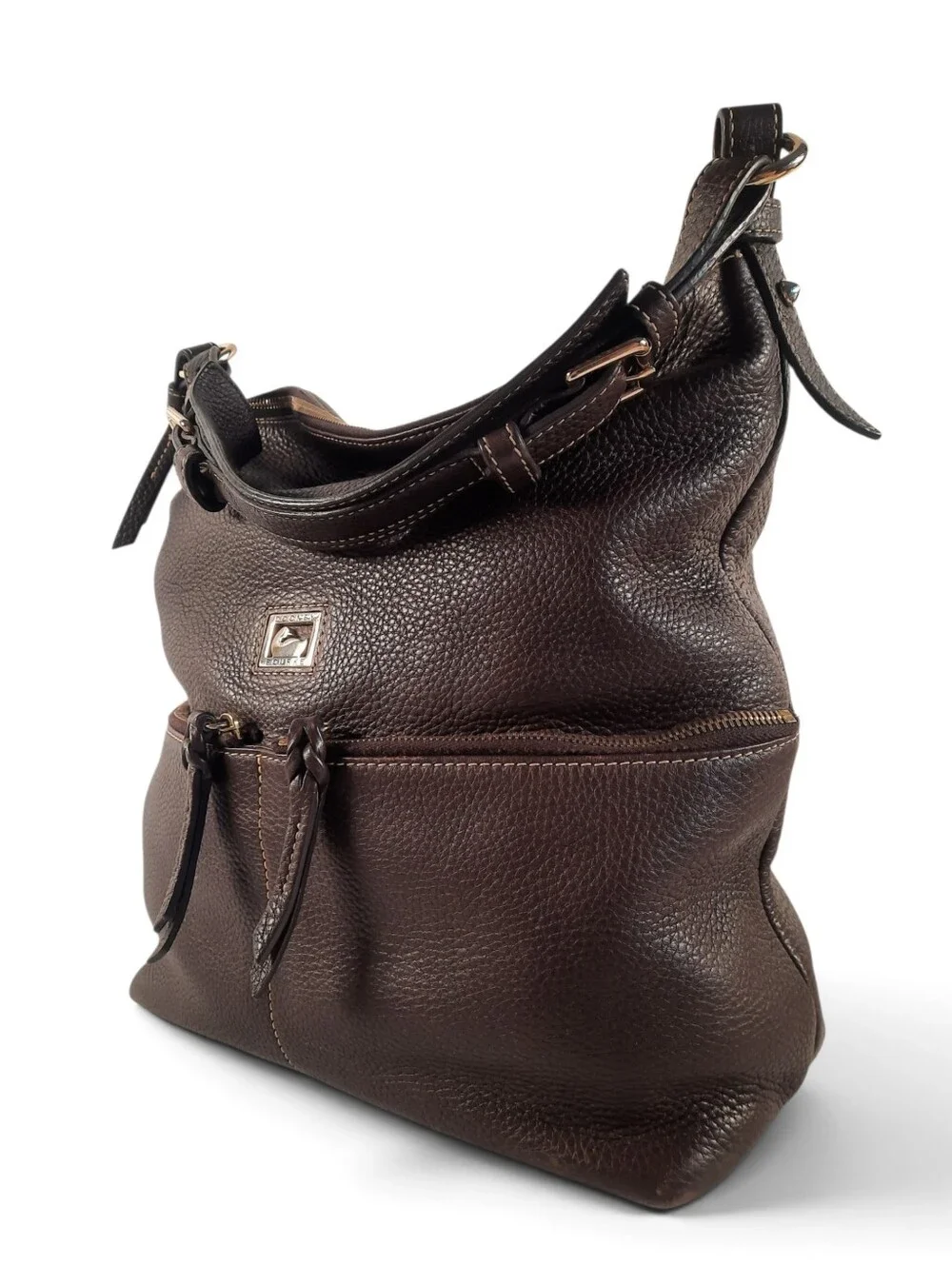 DOONEY & BOURKE Equestrian Bridle Leather Hobo Zip Pocket Sac Slouchy  Buckle